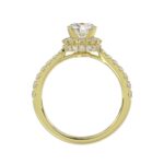 18K YELLOW GOLD 1/2CT ROUND DIAMOND LADIES SEMI MOUNT RING(CENTER STONE MOUNT ROUND DIAMOND 1CT) - Image 3