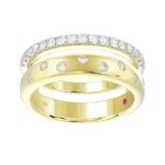 18K YELLOW GOLD 1/2CT ROUND DIAMOND LADIES WRAP RING