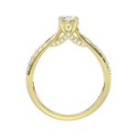 18K YELLOW GOLD 1/2CT ROUND/BAGUETTE DIAMOND LADIES BRIDAL SET(CENTER STONE OVAL DIAMOND 3/4CT) - Image 2