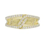 18K YELLOW GOLD 1/3CT ROUND DIAMOND LADIES BAND - Image 4