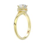 18K YELLOW GOLD 1CT ROUND DIAMOND LADIES RING( CENTER STONE ROUND DIAMOND 7/8 CT) - Image 2