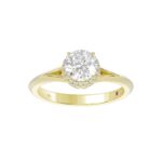 18K YELLOW GOLD 1CT ROUND DIAMOND LADIES RING( CENTER STONE ROUND DIAMOND 7/8 CT) - Image 3