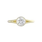 18K YELLOW GOLD 1CT ROUND DIAMOND LADIES RING( CENTER STONE ROUND DIAMOND 7/8 CT) - Image 6