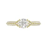18K YELLOW GOLD 1CT ROUND DIAMOND LADIES RING(CENTER STONE ROUND DIAMOND 3/4CT) - Image 6