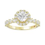 18K YELLOW GOLD 1CT ROUND DIAMOND LADIES SEMI MOUNT RING(CENTER STONE MOUNT ROUND DIAMOND 1CT) - Image 2