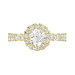 18K YELLOW GOLD 1CT ROUND DIAMOND LADIES SEMI MOUNT RING(CENTER STONE MOUNT ROUND DIAMOND 1CT) - Image 5