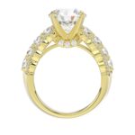 18K YELLOW GOLD 1CT ROUND DIAMOND LADIES SEMI MOUNT RING(CENTER STONE MOUNT ROUND DIAMOND 3CT) - Image 6