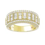 18K YELLOW GOLD 1CT ROUND/BAGUETTE DIAMOND LADIES BAND