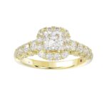 18K YELLOW GOLD 2.00CT ROUND DIAMOND SEMI MOUNT LADIES RING (CENTER STONE PRINCESS DIAMOND 1.00CT) - Image 4