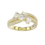 18K YELLOW GOLD 2CT ROUND/OVAL DIAMOND LADIES RING(CENTER STONE OVAL DIAMOND 3/4CT) - Image 3