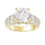 18K YELLOW GOLD 2CT ROUND/OVAL DIAMOND LADIES SEMI MOUNT RING(CENTER STONE MOUNT ROUND DIAMOND 4CT) - Image 4