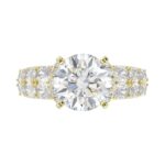 18K YELLOW GOLD 2CT ROUND/OVAL DIAMOND LADIES SEMI MOUNT RING(CENTER STONE MOUNT ROUND DIAMOND 4CT) - Image 7