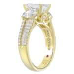18K YELLOW GOLD 3 1/2CT ROUND DIAMOND LADIES SEMI MOUNT RING(CENTER STONE EMERALD DIAMOND 2CT) - Image 2