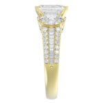 18K YELLOW GOLD 3 1/2CT ROUND DIAMOND LADIES SEMI MOUNT RING(CENTER STONE EMERALD DIAMOND 2CT) - Image 5