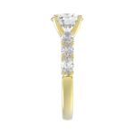 18K YELLOW GOLD 3 1/2CT ROUND/OVAL DIAMOND LADIES RING(CENTER STONE ROUND DIAMOND 2CT/OVAL DIAMOND 1/2CT) - Image 6