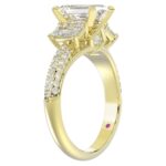 18K YELLOW GOLD 3 1/3CT ROUND/EMERALD DIAMOND SEMI MOUNT LADIES RING (CENTER STONE EMERALD DIAMOND 2.00CT) - Image 2