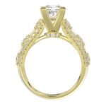 18K YELLOW GOLD 3 1/4CT ROUND/PRINCESS/BAGUETTE DIAMOND LADIES SEMI MOUNT RING(CENTER STONE PRINCESS DIAMOND 2CT) - Image 4