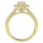 18K YELLOW GOLD 3 3/4CT ROUND DIAMOND LADIES SEMI MOUNT BRIDAL SET(CENTER STONE MOUNT ROUND DIAMOND 1CT - Image 5