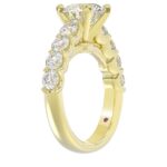 18K YELLOW GOLD 3.00CT ROUND DIAMOND SEMI MOUNT LADIES BRIDAL SET (CENTER STONE ROUND DIAMOND 2.00CT) - Image 3