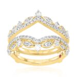 18K YELLOW GOLD 3/4CT ROUND DIAMOND LADIES WRAP RING