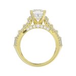 18K YELLOW GOLD 3/4CT ROUND/BAGUETTE/EMERALD DIAMOND LADIES SEMI MOUNT RING - Image 5