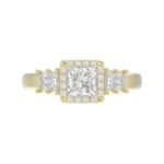 18K YELLOW GOLD 3/4CT ROUND/PRINCESS DIAMOND LADIES RING(CENTER STONE PRINCESS DIAMOND 3/4CT) - Image 6