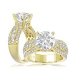 18K YELLOW GOLD 4.00CT ROUND DIAMOND SEMI MOUNT LADIES RING (CENTER STONE ROUND DIAMOND 3.00CT)