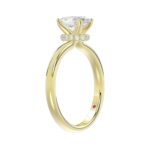 18K YELLOW GOLD 7/8CT ROUND/OVAL DIAMOND LADIES RING(CENTER STONE OVAL DIAMOND 3/4 CT) - Image 2