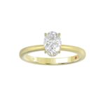 18K YELLOW GOLD 7/8CT ROUND/OVAL DIAMOND LADIES RING(CENTER STONE OVAL DIAMOND 3/4 CT) - Image 3