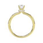 18K YELLOW GOLD 7/8CT ROUND/OVAL DIAMOND LADIES RING(CENTER STONE OVAL DIAMOND 3/4 CT) - Image 4