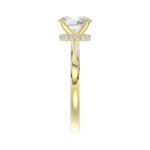 18K YELLOW GOLD 7/8CT ROUND/OVAL DIAMOND LADIES RING(CENTER STONE OVAL DIAMOND 3/4 CT) - Image 5