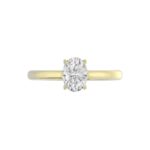18K YELLOW GOLD 7/8CT ROUND/OVAL DIAMOND LADIES RING(CENTER STONE OVAL DIAMOND 3/4 CT) - Image 6