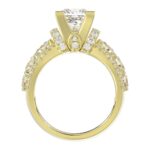 18L YELLOW GOLD 3 1/4CT ROUND/PRINCESS/OVAL DIAMOND LADIES SEMI MOUNT RING(CENTER STONE PRINCESS DIAMOND 2CT) - Image 5