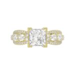 18L YELLOW GOLD 3 1/4CT ROUND/PRINCESS/OVAL DIAMOND LADIES SEMI MOUNT RING(CENTER STONE PRINCESS DIAMOND 2CT) - Image 7