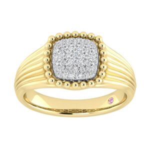 STERLING SILVER YELLOW 1/4CT ROUND DIAMOND LADIES RING