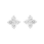 14K WHITE GOLD 1/2CT ROUND DIAMOND LADIES EARRINGS