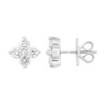 14K WHITE GOLD 1/2CT ROUND DIAMOND LADIES EARRINGS - Image 2