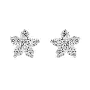 14K WHITE GOLD 1/2CT ROUND DIAMOND LADIES EARRINGS