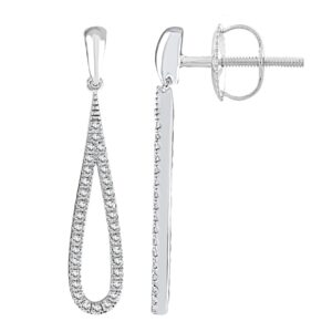 14K WHITE GOLD 1/3CT ROUND DIAMOND LADIES EARRINGS