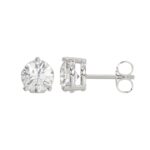 14K WHITE GOLD 1CT ROUND DIAMOND LADIES SOLITAIRE EARRINGS - Image 2