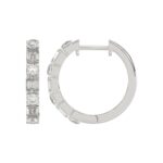 14K WHITE GOLD 1CT ROUND/EMERALD DIAMOND LADIES EARRINGS(CENTER STONE EMERALD DIAMOND 5/8CT) - Image 2