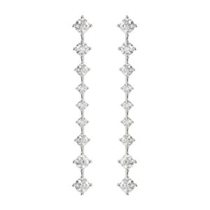 14K WHITE GOLD 2CT ROUND DIAMOND LADIES EARRINGS