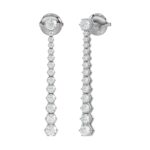 14K WHITE GOLD 3/4CT ROUND DIAMOND LADIES EARRINGS