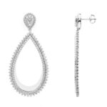 14K WHITE GOLD 3CT ROUND DIAMOND LADIES EARRINGS - Image 2