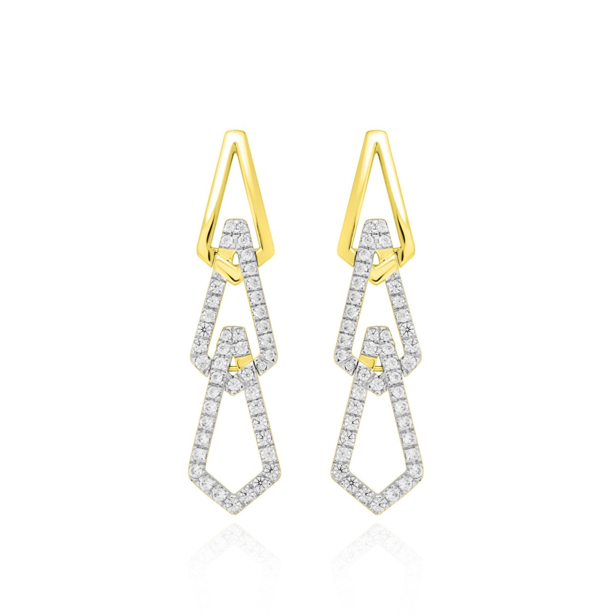 19177293_VA10060Y-1201x1201.jpg 14K YELLOW GOLD 3/4CT ROUND DIAMOND LADIES EARRINGS - Image 1