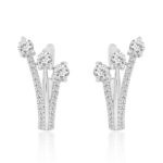 18K WHITE GOLD 1 5/8CT ROUND DIAMOND LADIES HOOPS EARRINGS