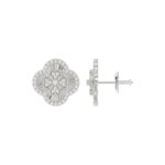 18K WHITE GOLD 1/2CT ROUND DIAMOND LADIES EARRINGS - Image 2