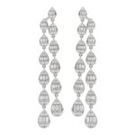 18K WHITE GOLD 1/2CT ROUND/BAGUETTE DIAMOND LADIES EARRINGS