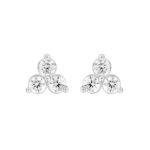 18K WHITE GOLD 1CT ROUND DIAMOND LADIES EARRINGS