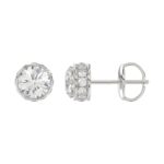 18K WHITE GOLD 1CT ROUND DIAMOND LADIES EARRINGS(CENTER STONE ROUND DIAMOND 7/8CT) - Image 2